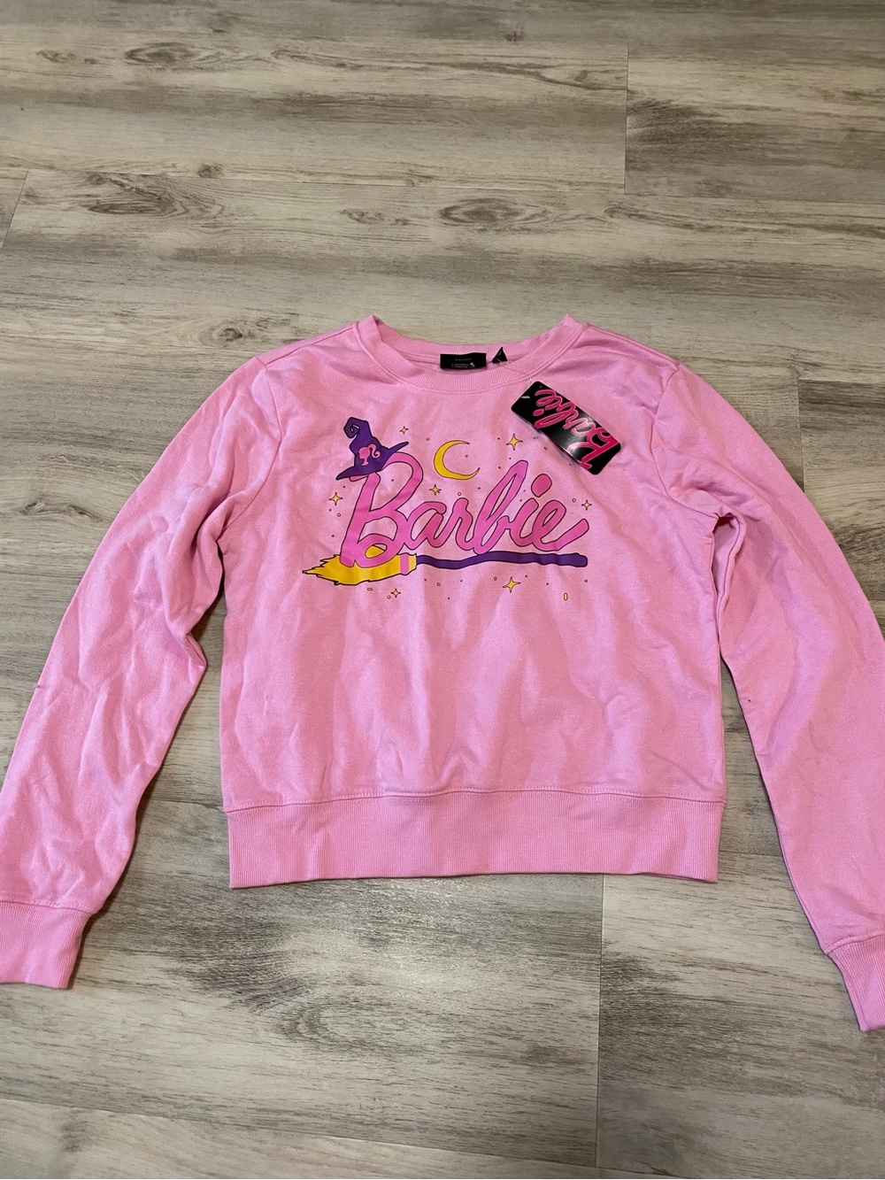 Barbie Halloween Witch Pink Graphic Crewneck Sweatshirt- NWT - Picture 3 of 15